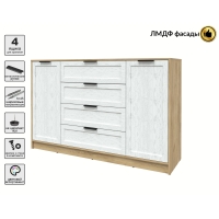 Тумба Тренд КТ-Т160 (Дуб золотой ЛДСП/ Дуб полярный ЛМДФ) Ш1600 В1020 Г451